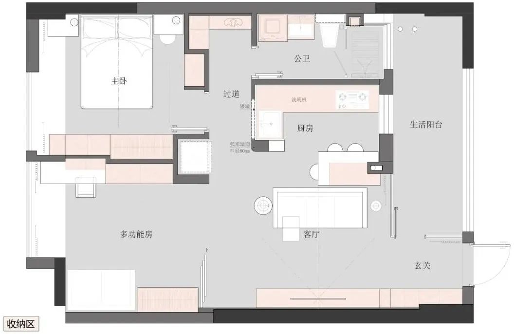 空間放大術丨兩倍客廳，三倍公區，只因她家破墻為“鏡”