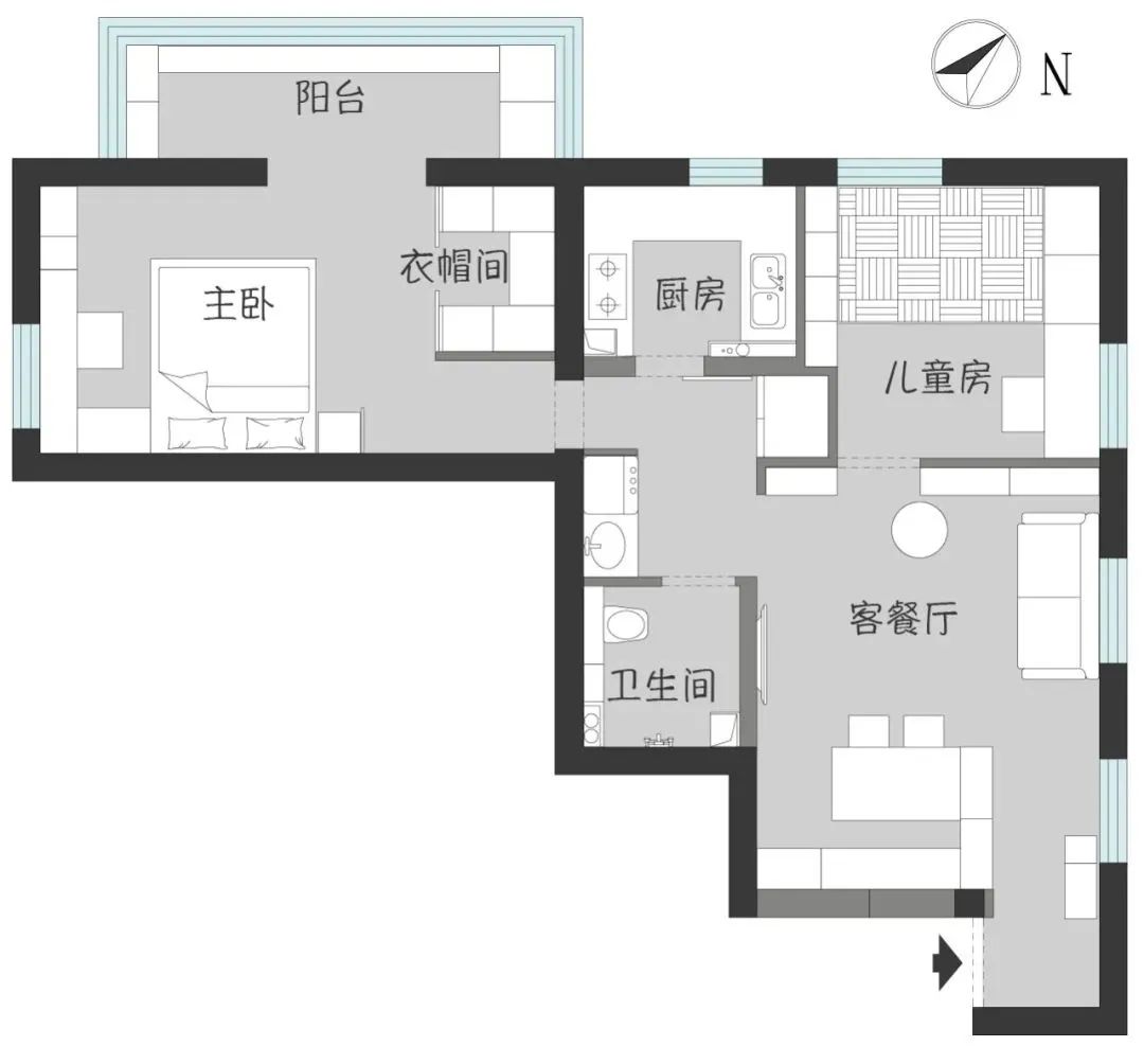 舊房改造教科書丨“角落潮設(shè)計(jì)”，書房、餐吧全部安排