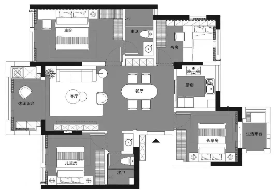 5人1喵年輕感住宅：親子互動(dòng)老人休閑，處處寶藏家具