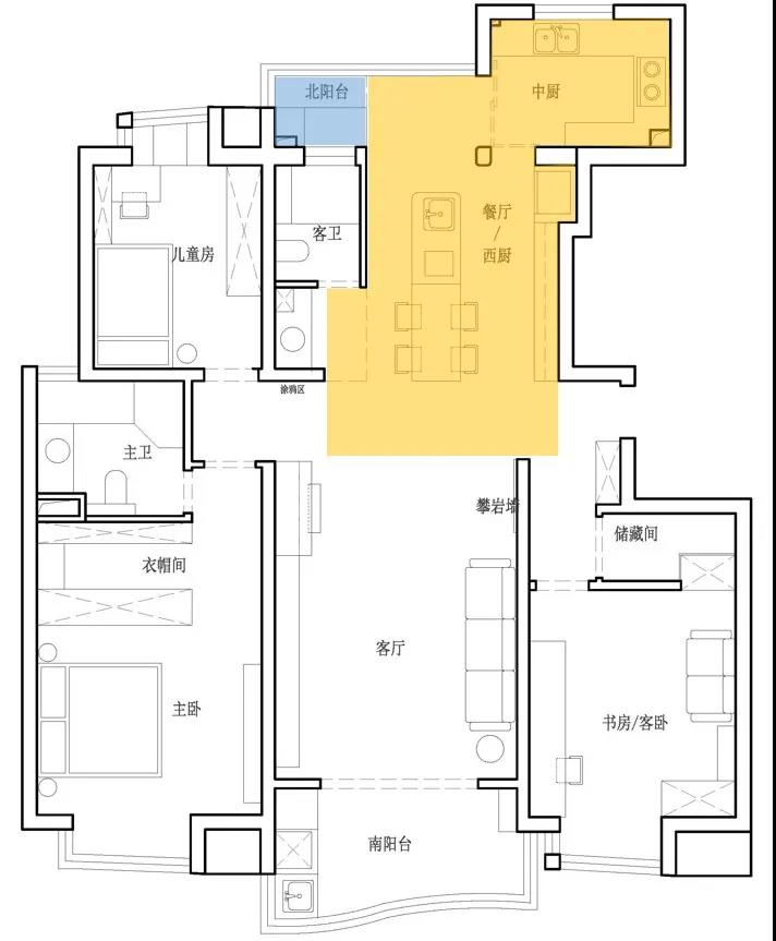 客廳打造攀巖墻、主臥隔出衣帽間，這家舊房超會改	