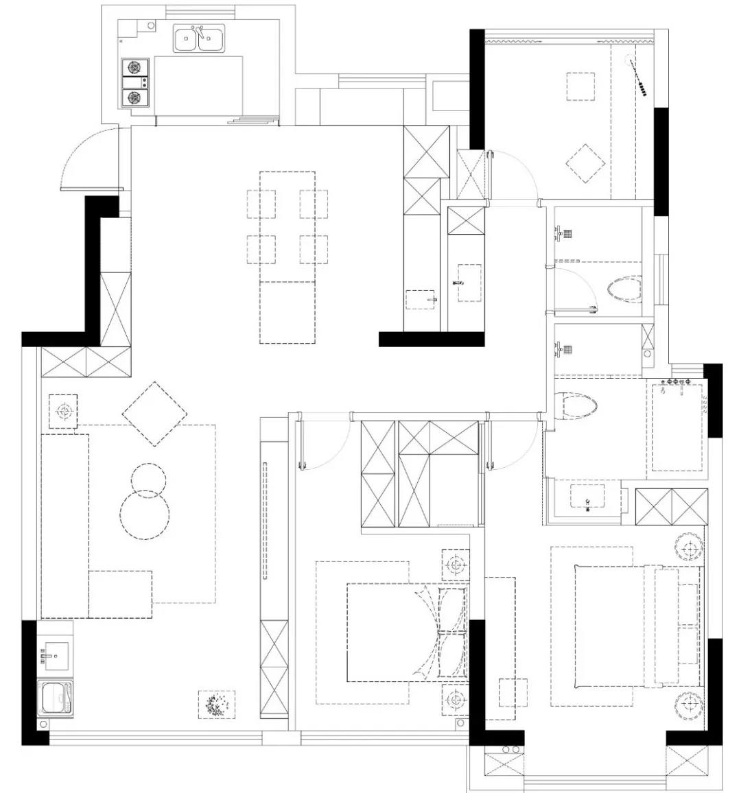 濟南120㎡親子宅，客廳改多一間房，鄰居進門傻眼了