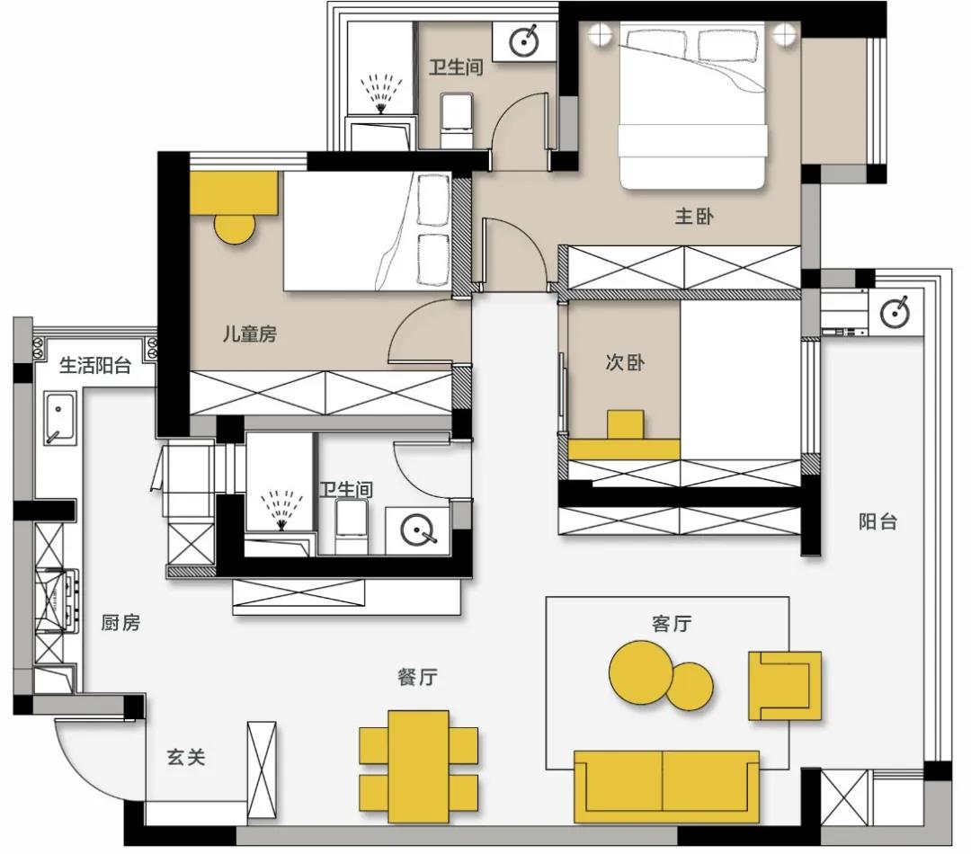 105㎡學區房改造全程高能，憑空多出10㎡