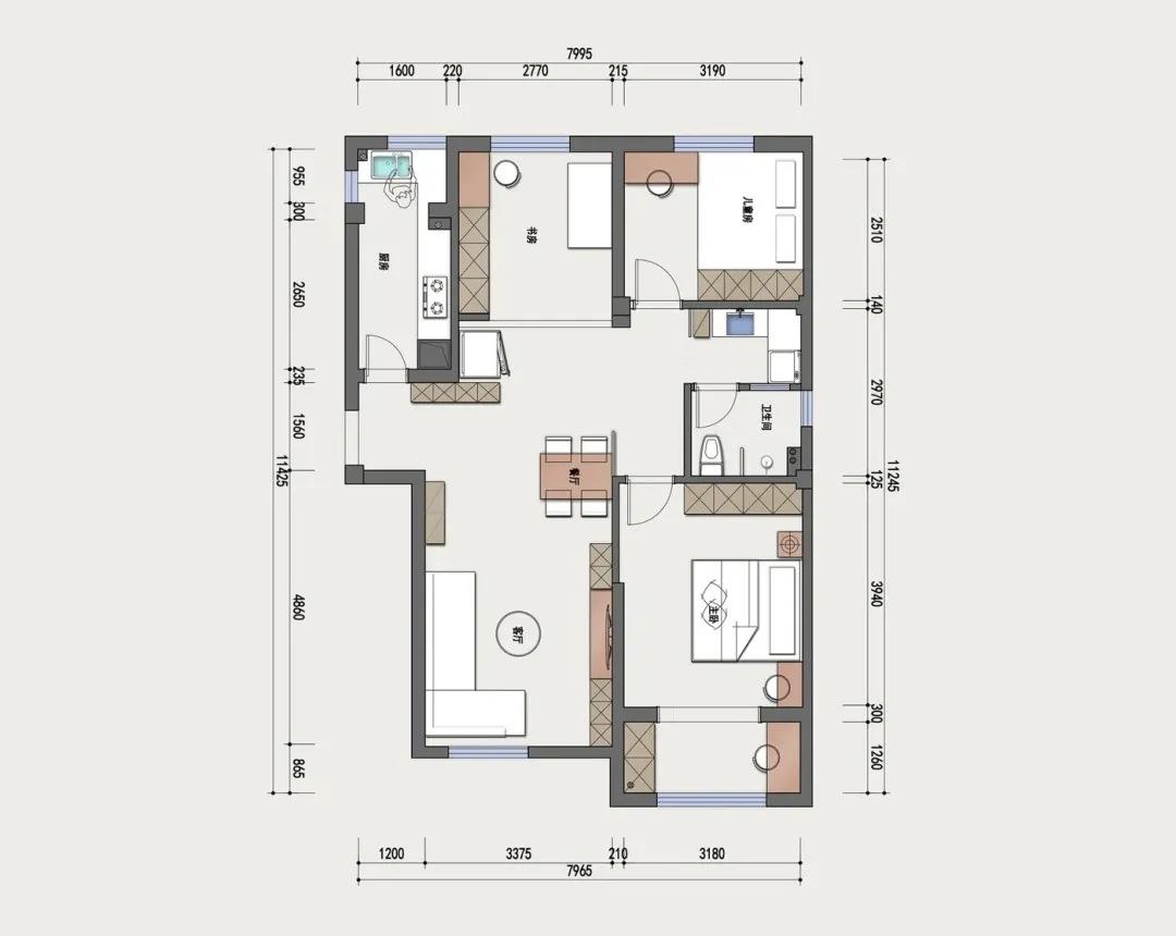 北京118㎡學區房，餐廳移位多一居，必抄作業！