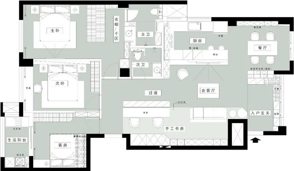 深圳125㎡，榻榻米地臺搭建「客廳沙發區」，實用度max!