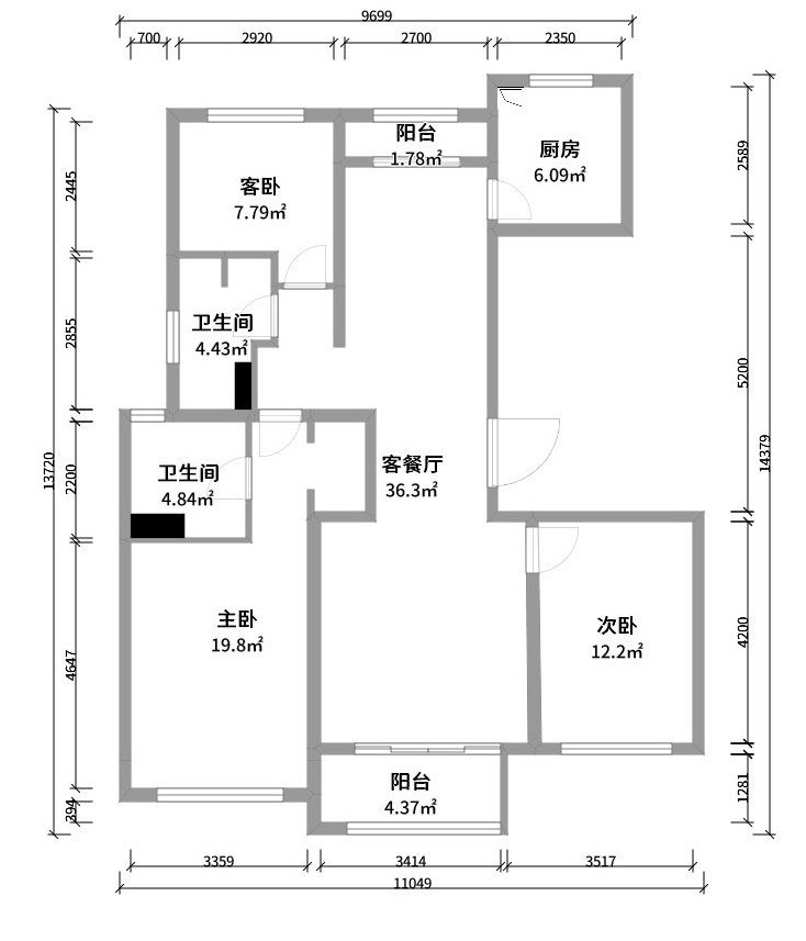 120㎡三居橫廳這么長，反而拉近全家人距離	