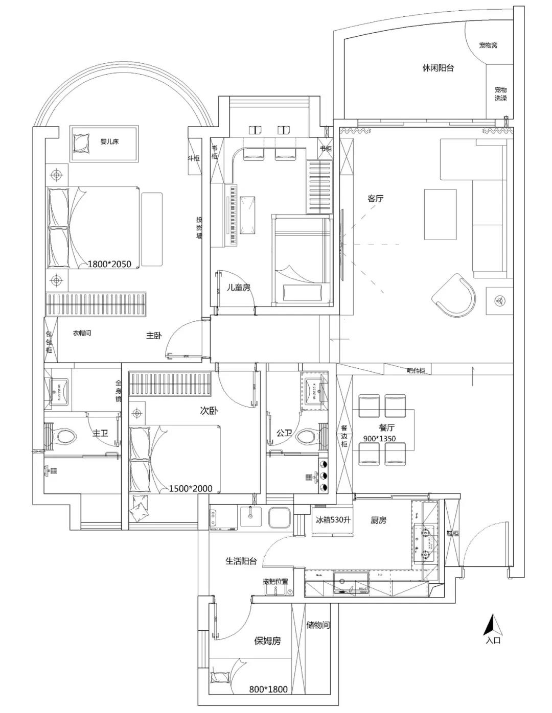 3室變4室 | 廣州128㎡現代輕奢，家有2胎的一定要看！